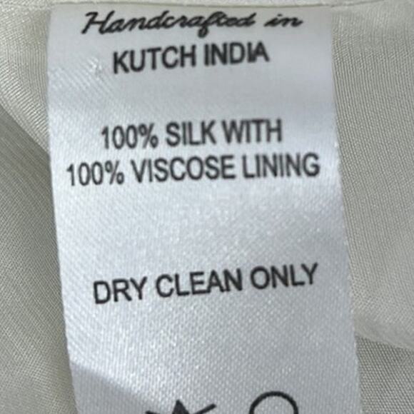 𝅺Anthropologie Laura Siegel Silk Dress Made in India Size S Boho Handcrafted - Picture 6 of 9